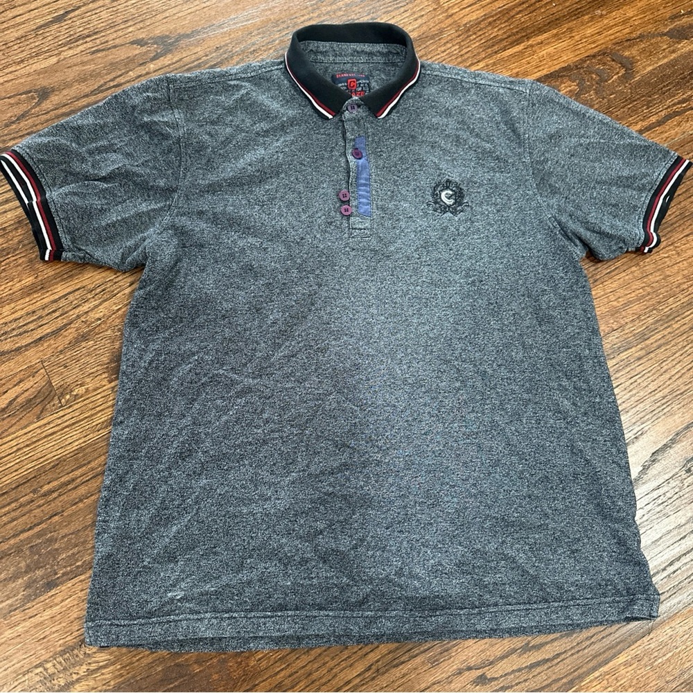 Grazie Gray Polo Quarter-Zip Textured Fabric